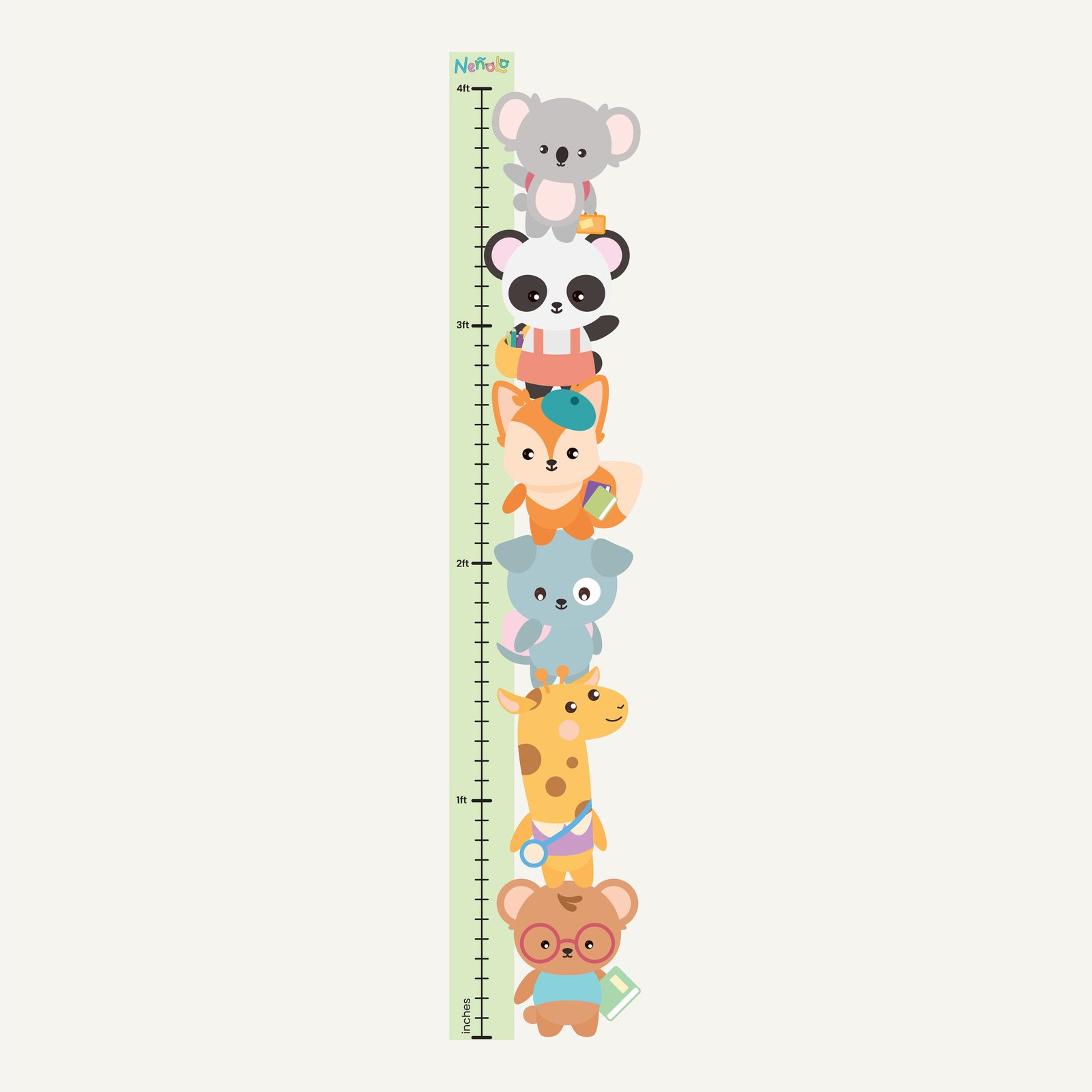 Jungle Safari Height Chart Decal