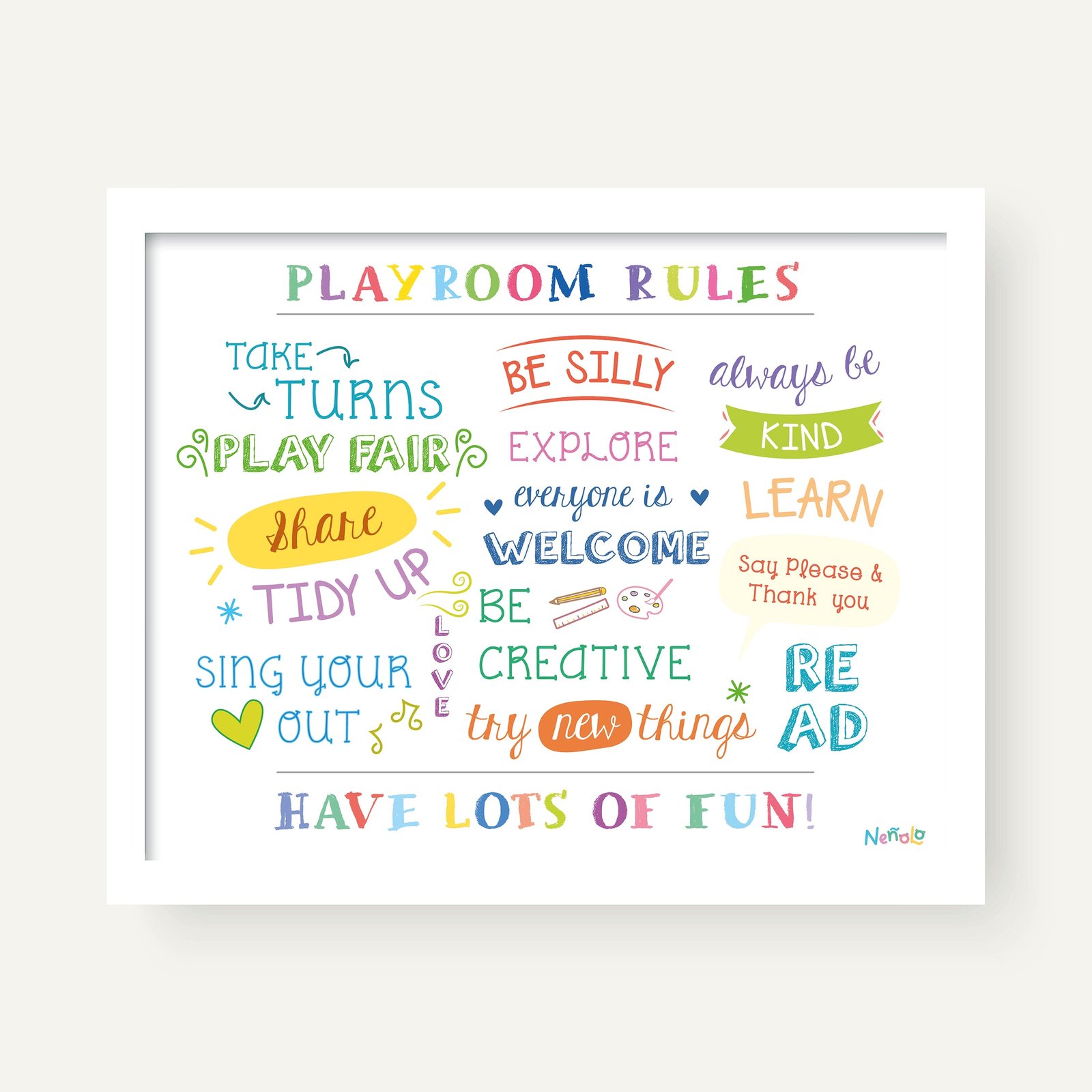 Playroom Rules Wall Art