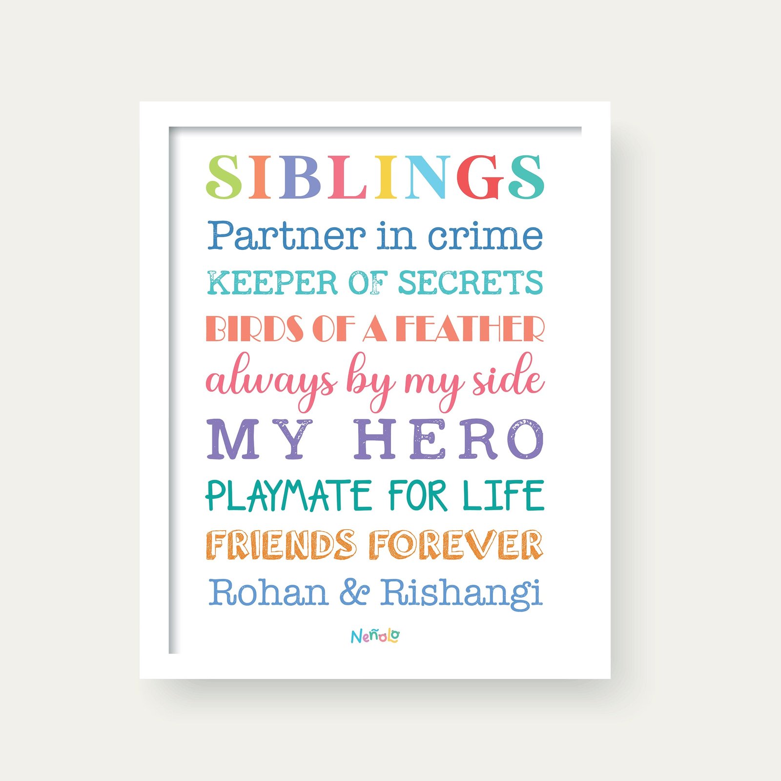 Sibling Love Wall Art (Personalized)