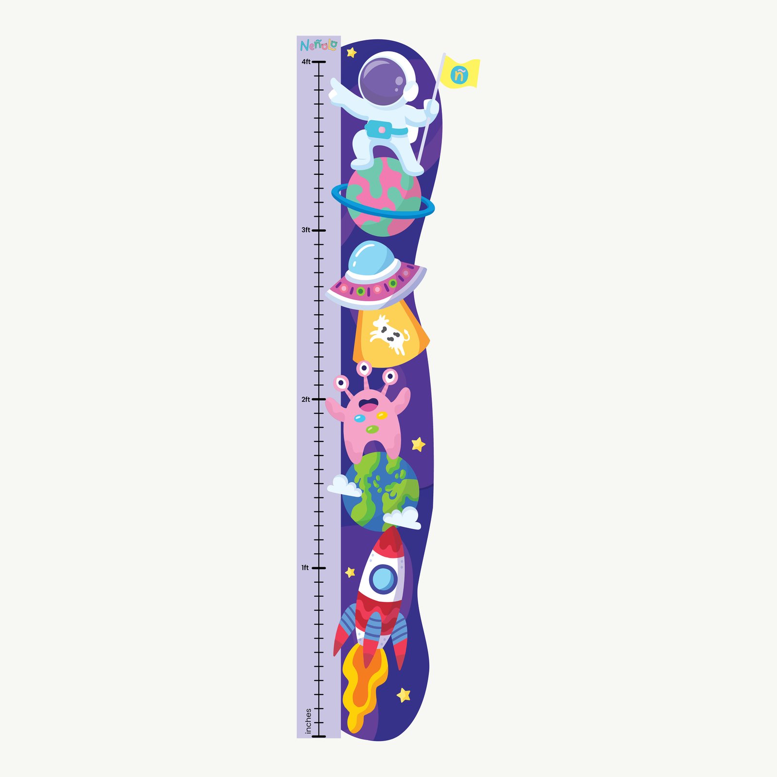 Space Jam Height Chart Decal