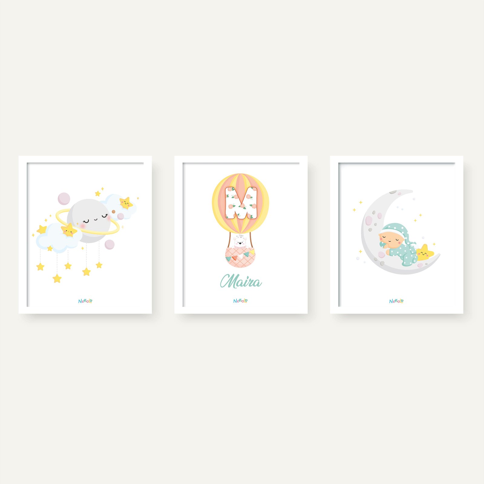 Sweet Dreams Wall Art - Set of 3 (Personalized)