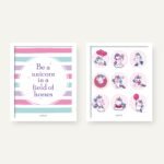 Unicorn World Wall Art- Set of 2