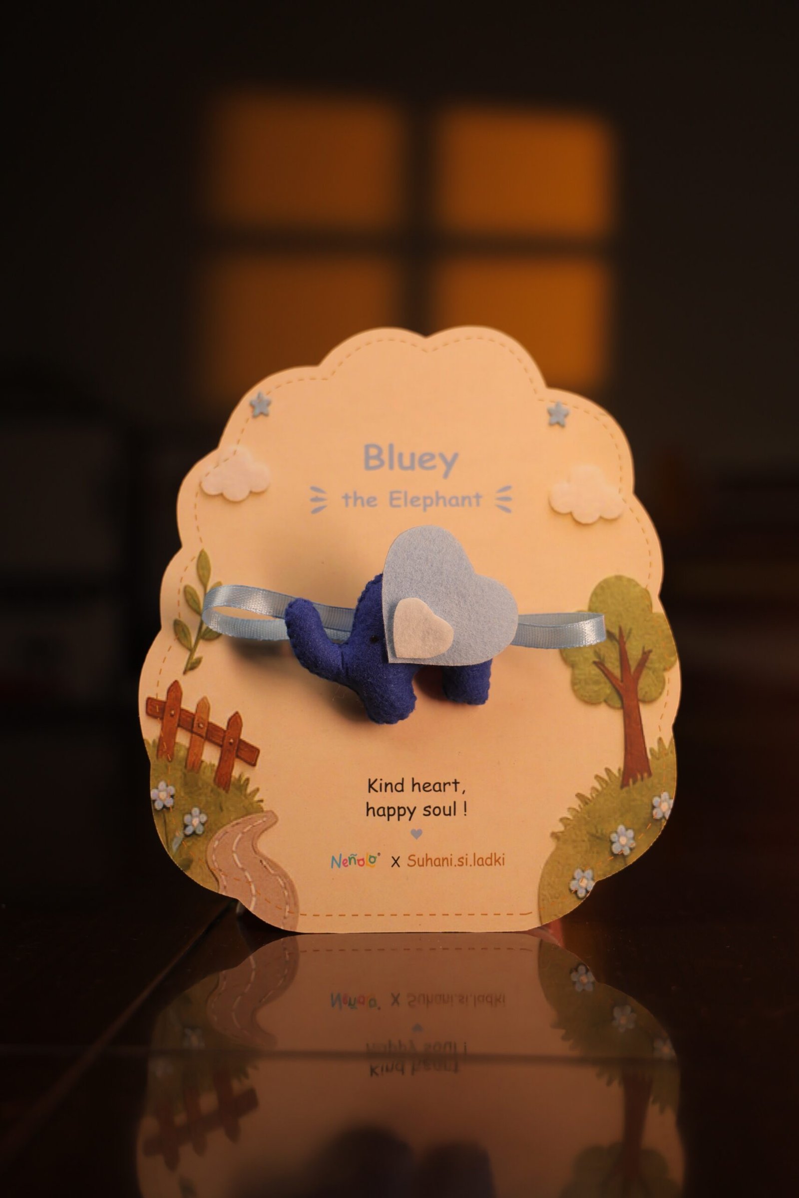 NENOLO BLUE ELEPHANT RAKHI FOR KIDS WITH KEEPSAKE KEYCHAIN
