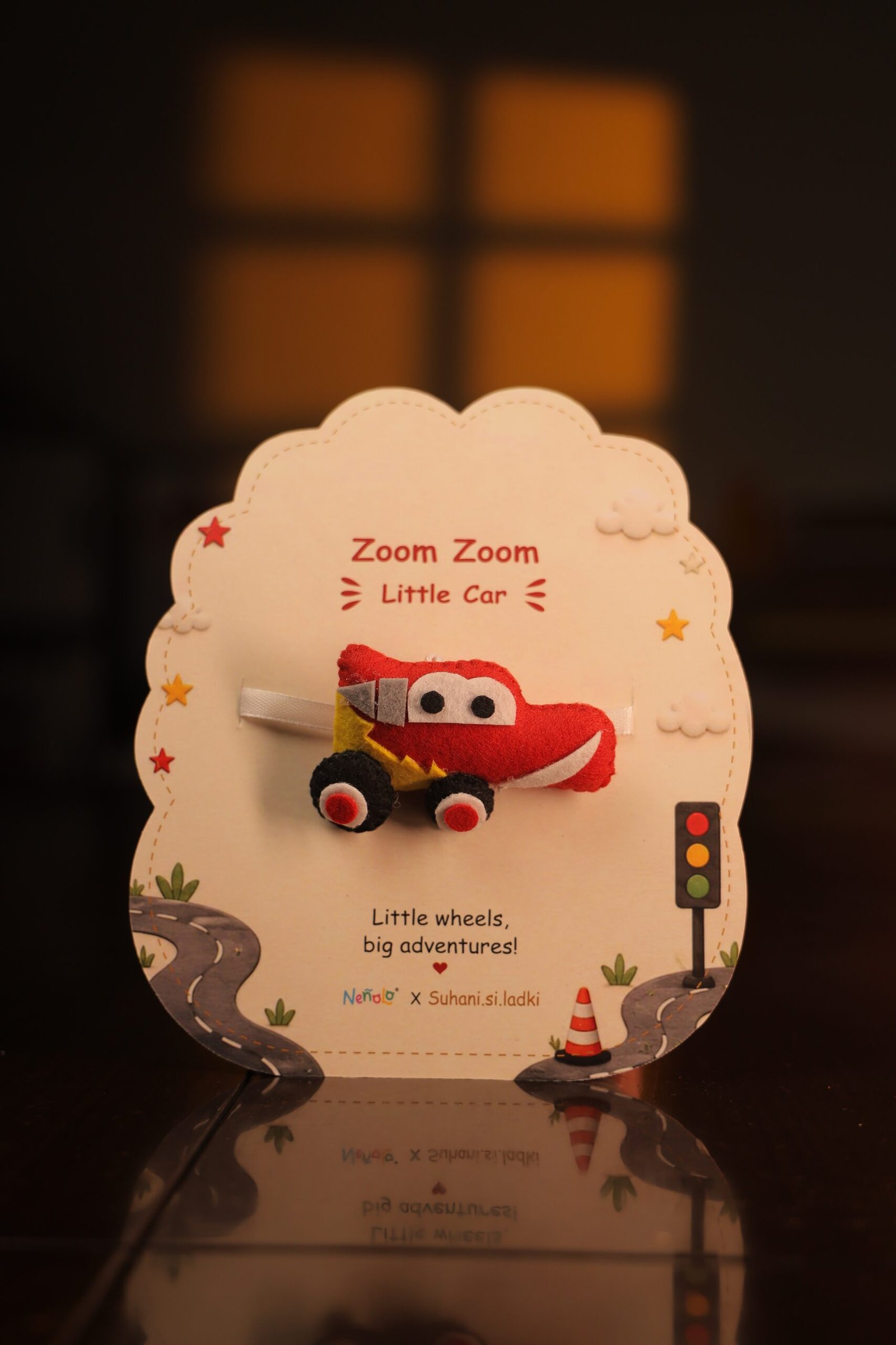 Nenolo Red Car Rakhi for Kids with Keepsake Key5